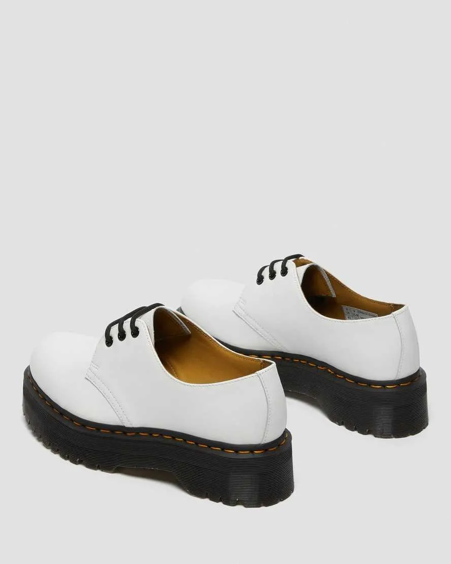 1461 White Quad Leather Platform Oxford