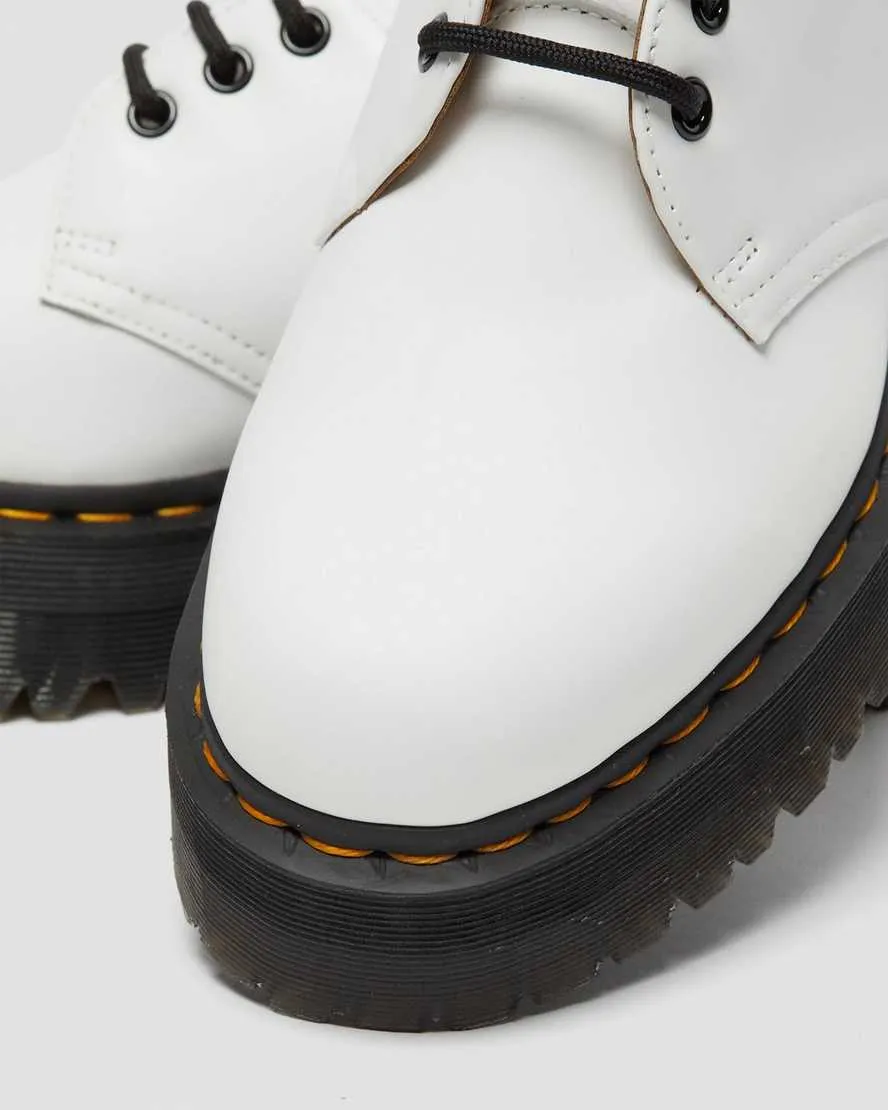 1461 White Quad Leather Platform Oxford