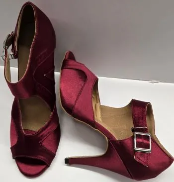 4" Trionyx -- Women's Latin Sandal -- Burgundy Satin