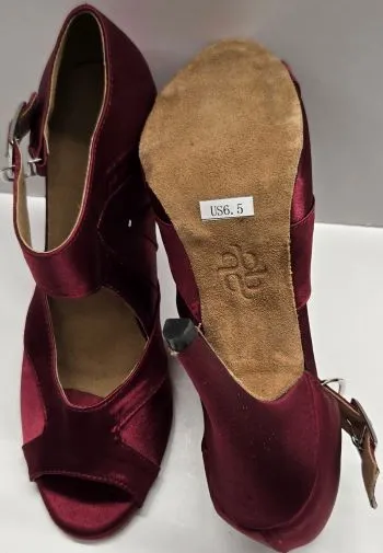 4" Trionyx -- Women's Latin Sandal -- Burgundy Satin