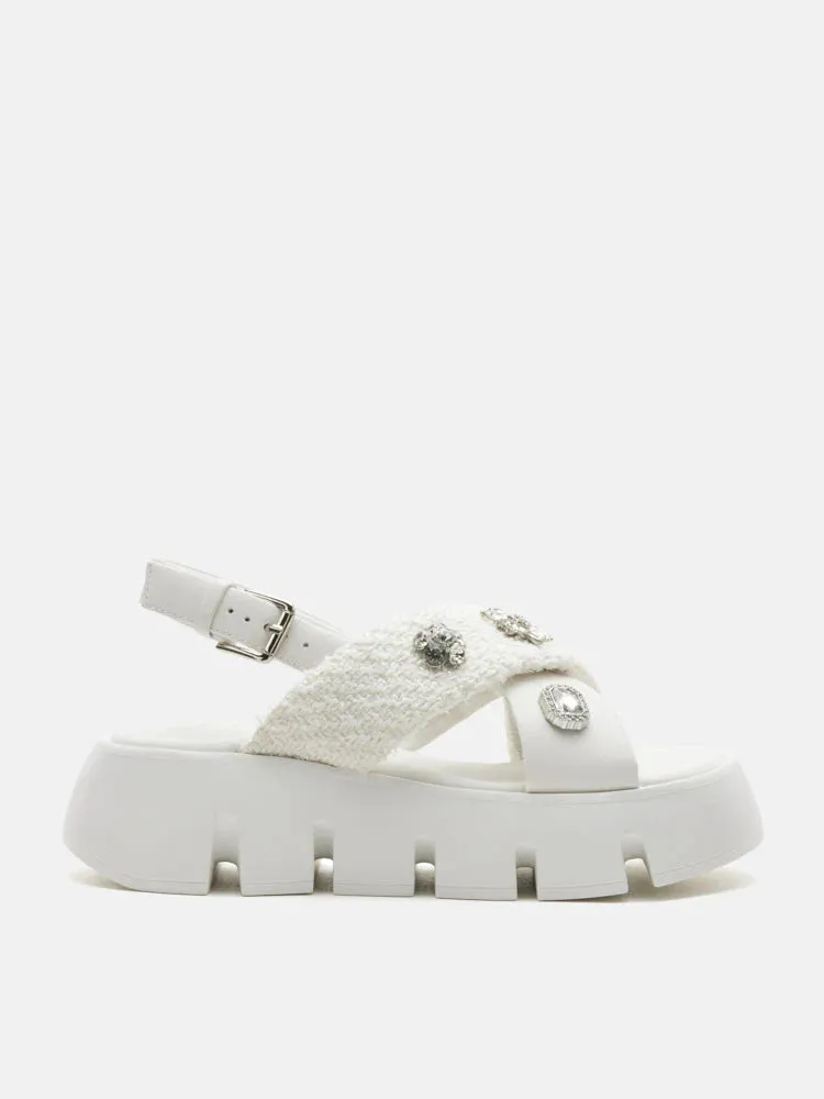 Abigail Embellished Criss-Cross Platform Sandals