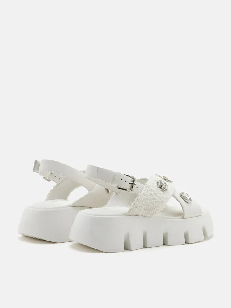 Abigail Embellished Criss-Cross Platform Sandals