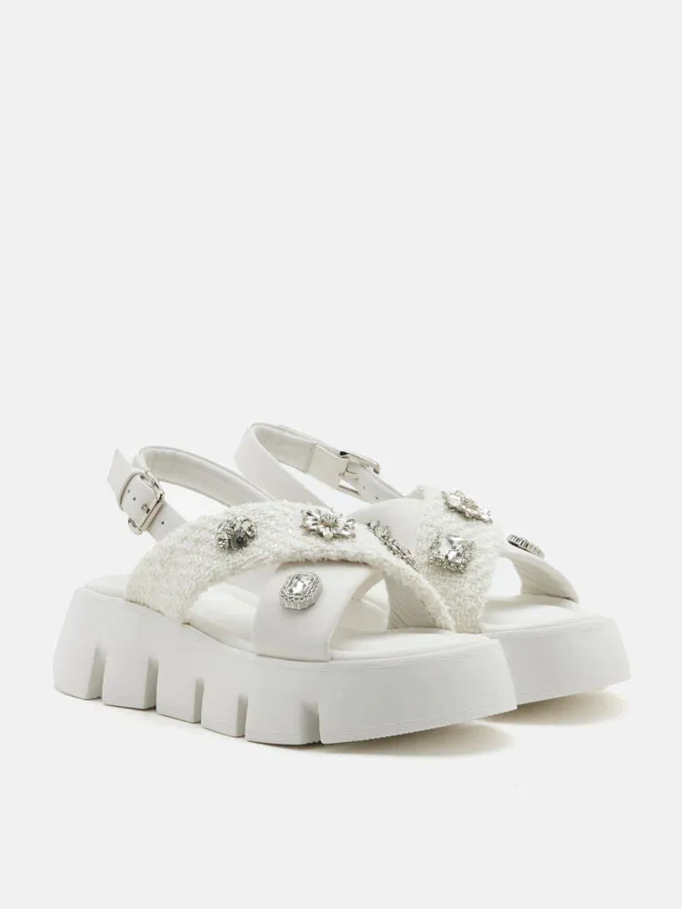 Abigail Embellished Criss-Cross Platform Sandals