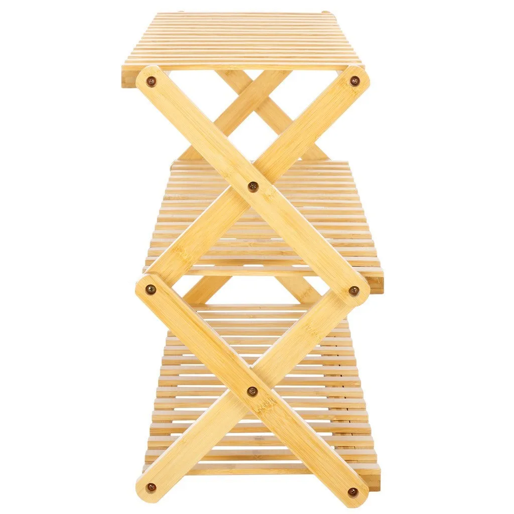 Acheta 3 Tier Bamboo Shoe Rack - Stylish, Durable Storage Solution for Home Entryway & Closet