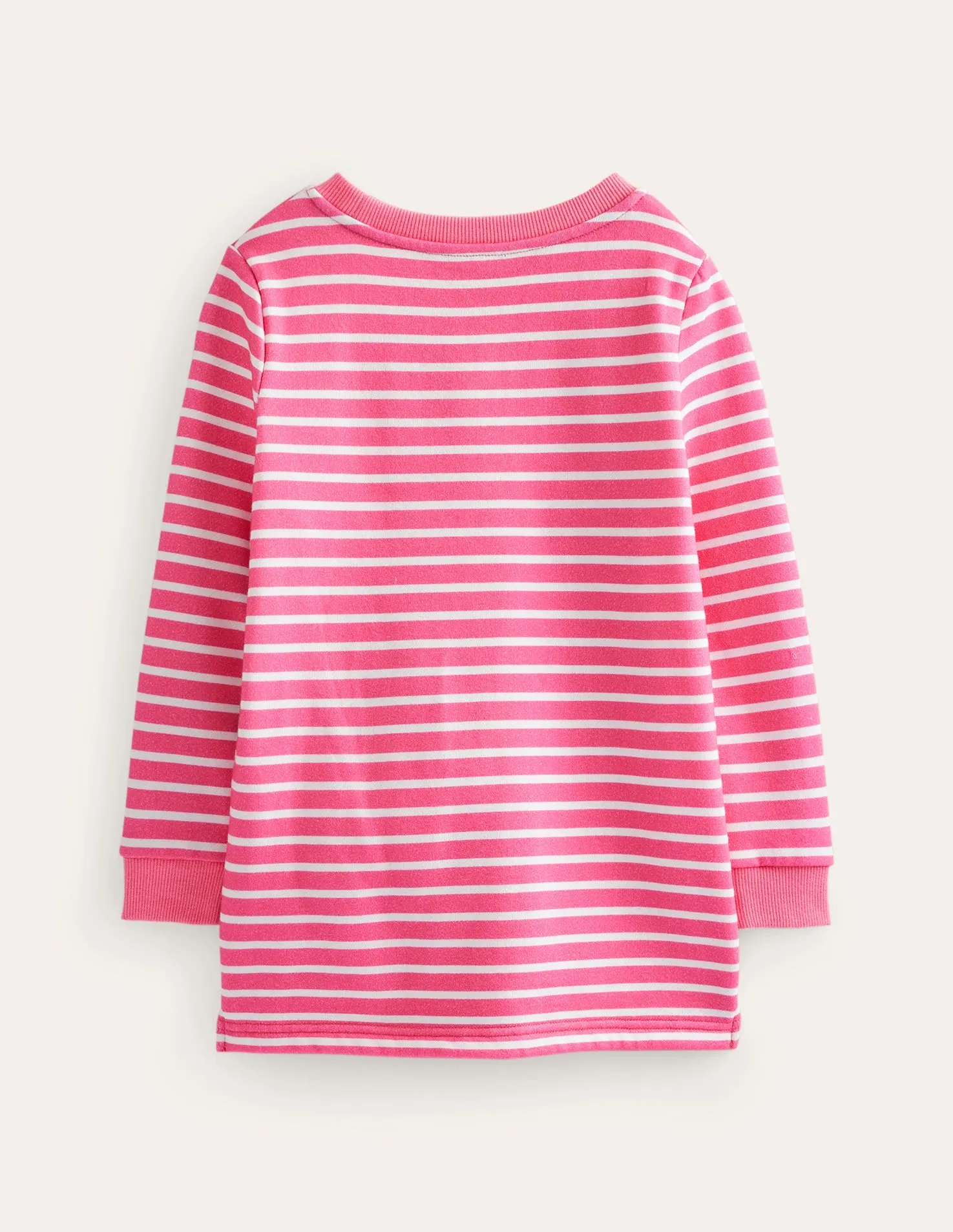 Appliqué Pocket Tunic-Cosmos Pink/Ivory Stripe