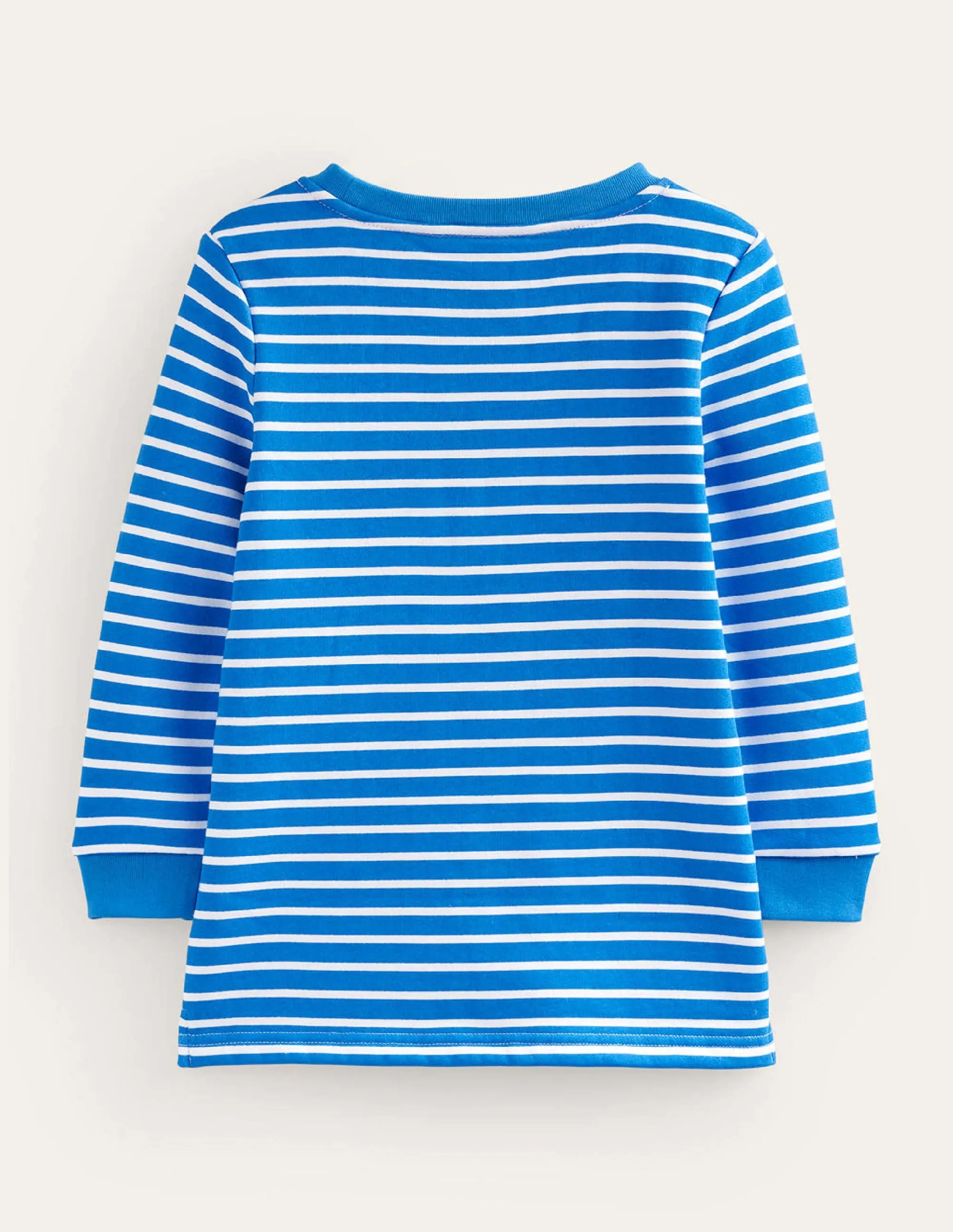 Appliqué Pocket Tunic-Delft Blue/Ivory Cloud