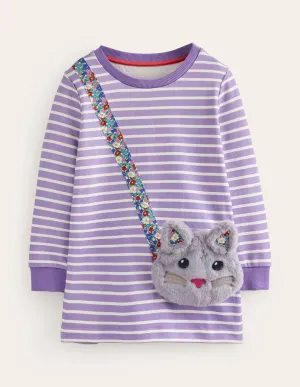 Appliqué Pocket Tunic-Parma Violet/Ivory
