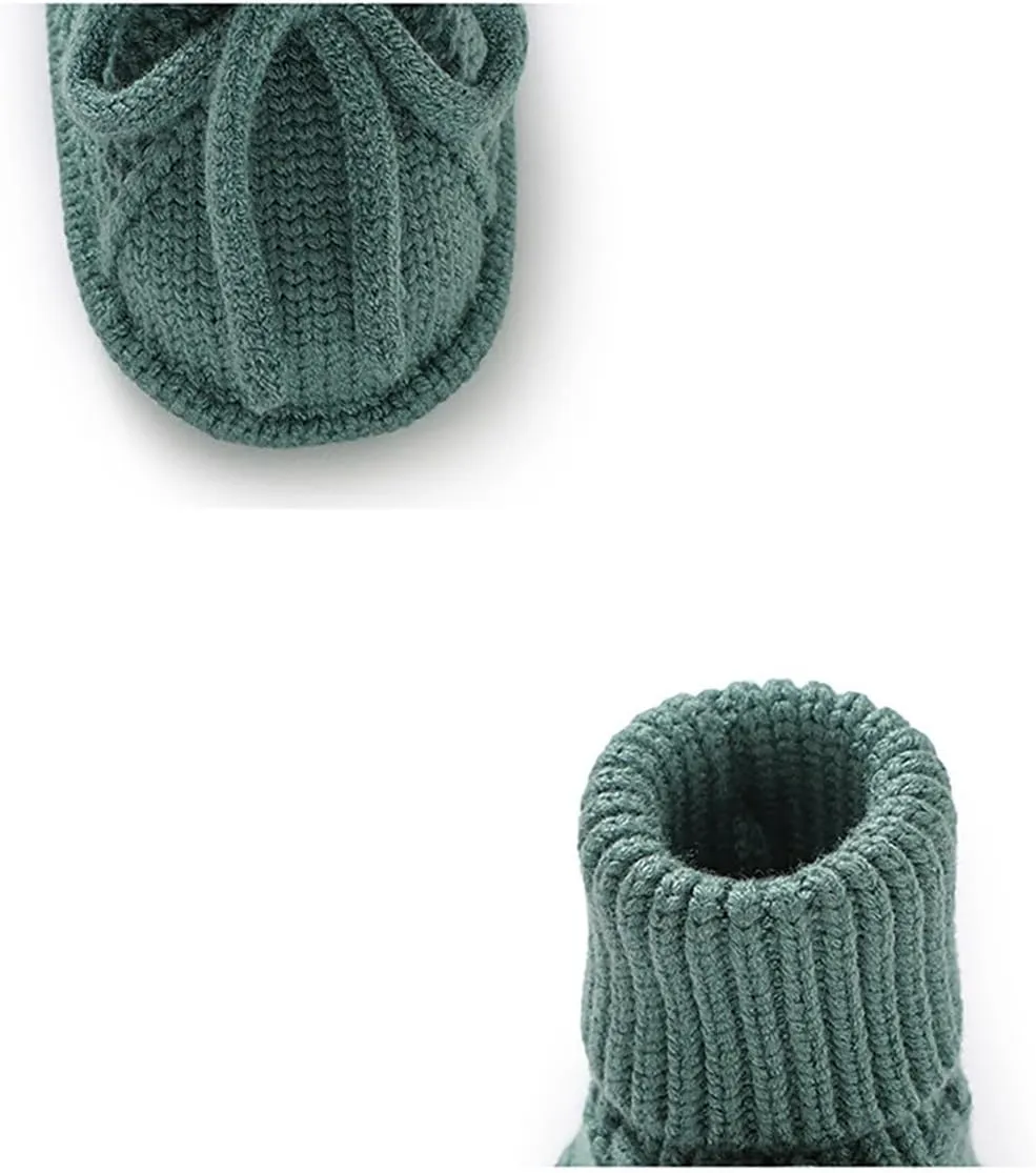 Baby Booties Newborn Sock Shoes Hand Knitting Crochet Infant Boy Girl Cozy Shoes Indoor Walking Shoes Breathable