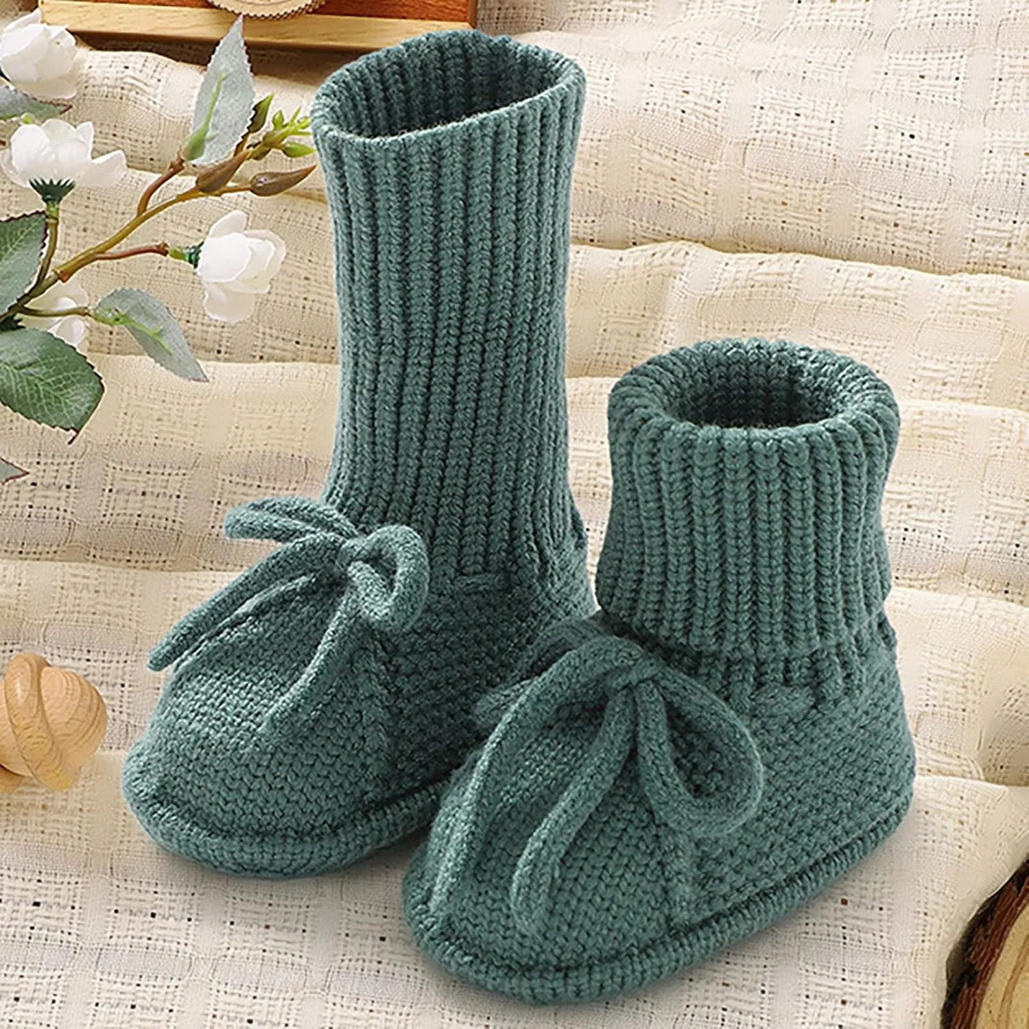 Baby Booties Newborn Sock Shoes Hand Knitting Crochet Infant Boy Girl Cozy Shoes Indoor Walking Shoes Breathable