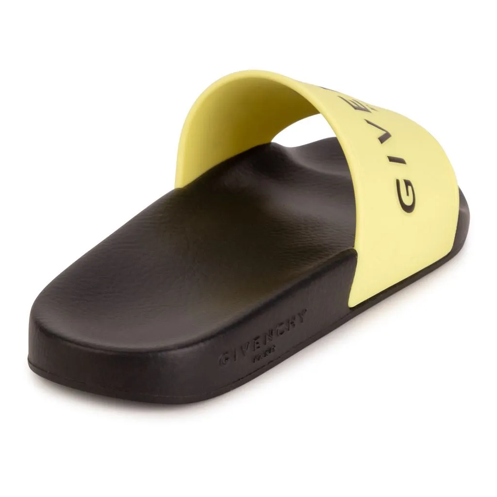 Black & Yellow Logo Slippers