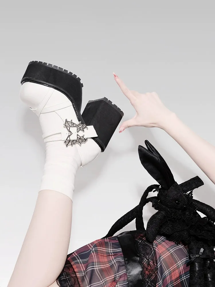 Black White Platform Shoes Mary Jane Shoes