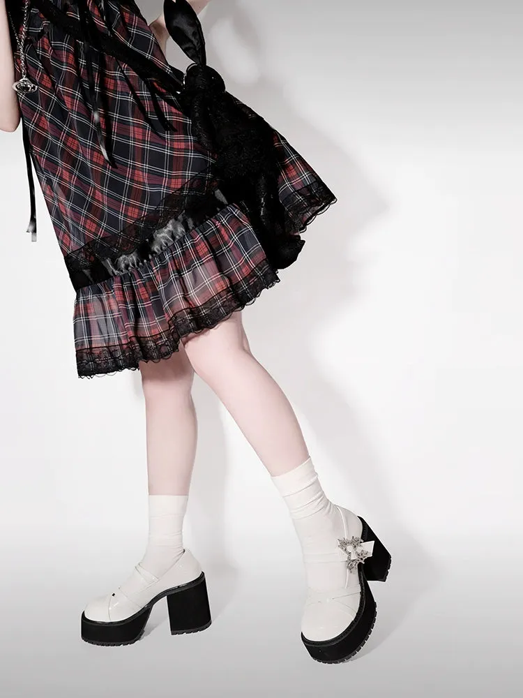 Black White Platform Shoes Mary Jane Shoes