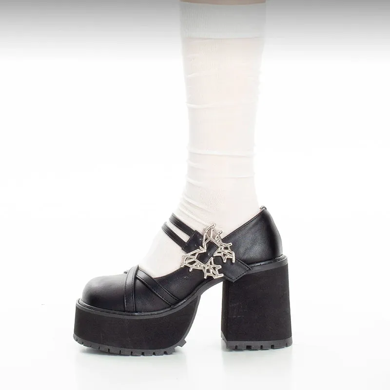 Black White Platform Shoes Mary Jane Shoes