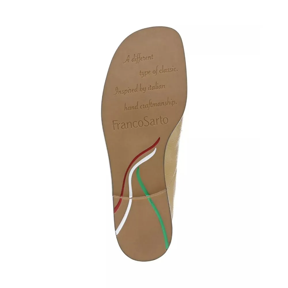 Bocca Bling Beige Patent Franco Sarto Loafer Flats
