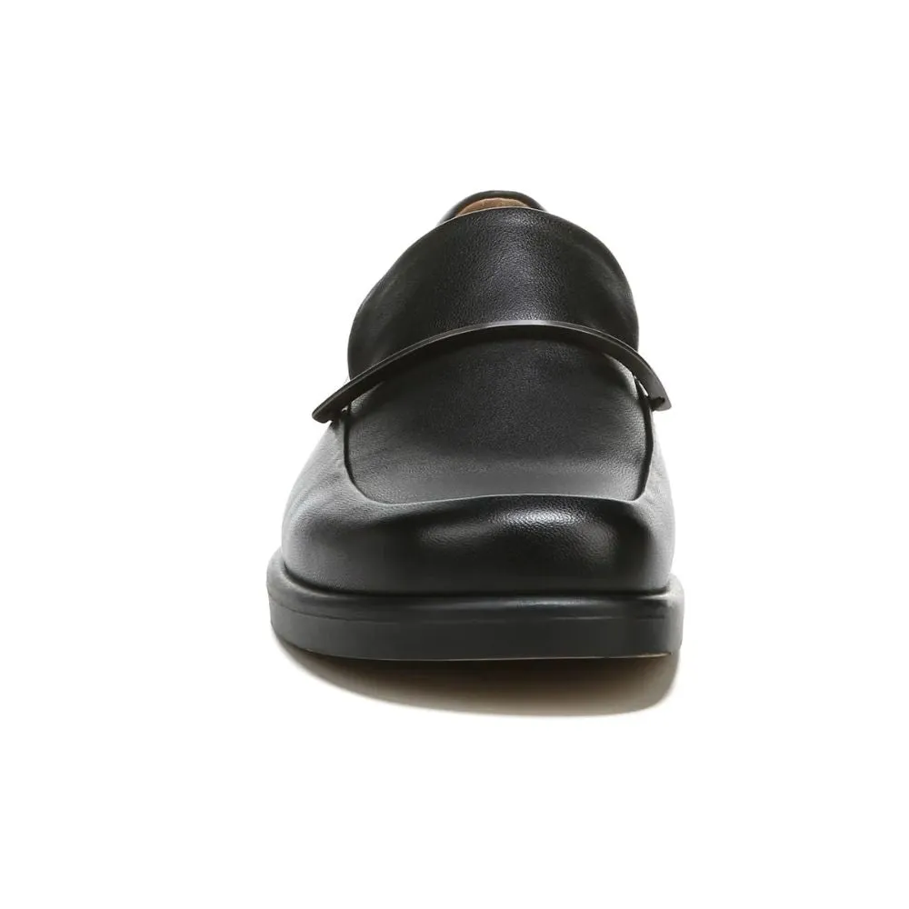 Bocca Bling Black Leather Franco Sarto Loafer Flats