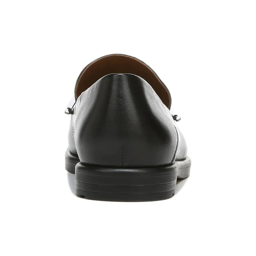 Bocca Bling Black Leather Franco Sarto Loafer Flats