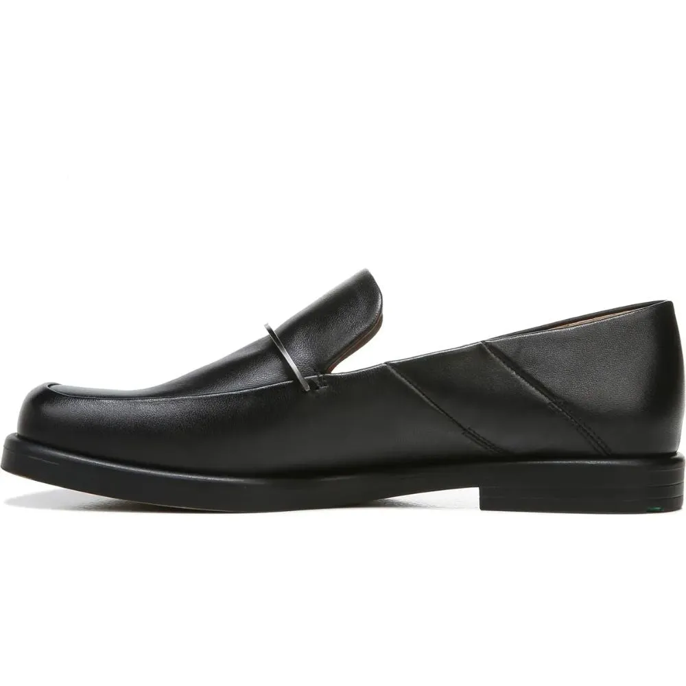 Bocca Bling Black Leather Franco Sarto Loafer Flats