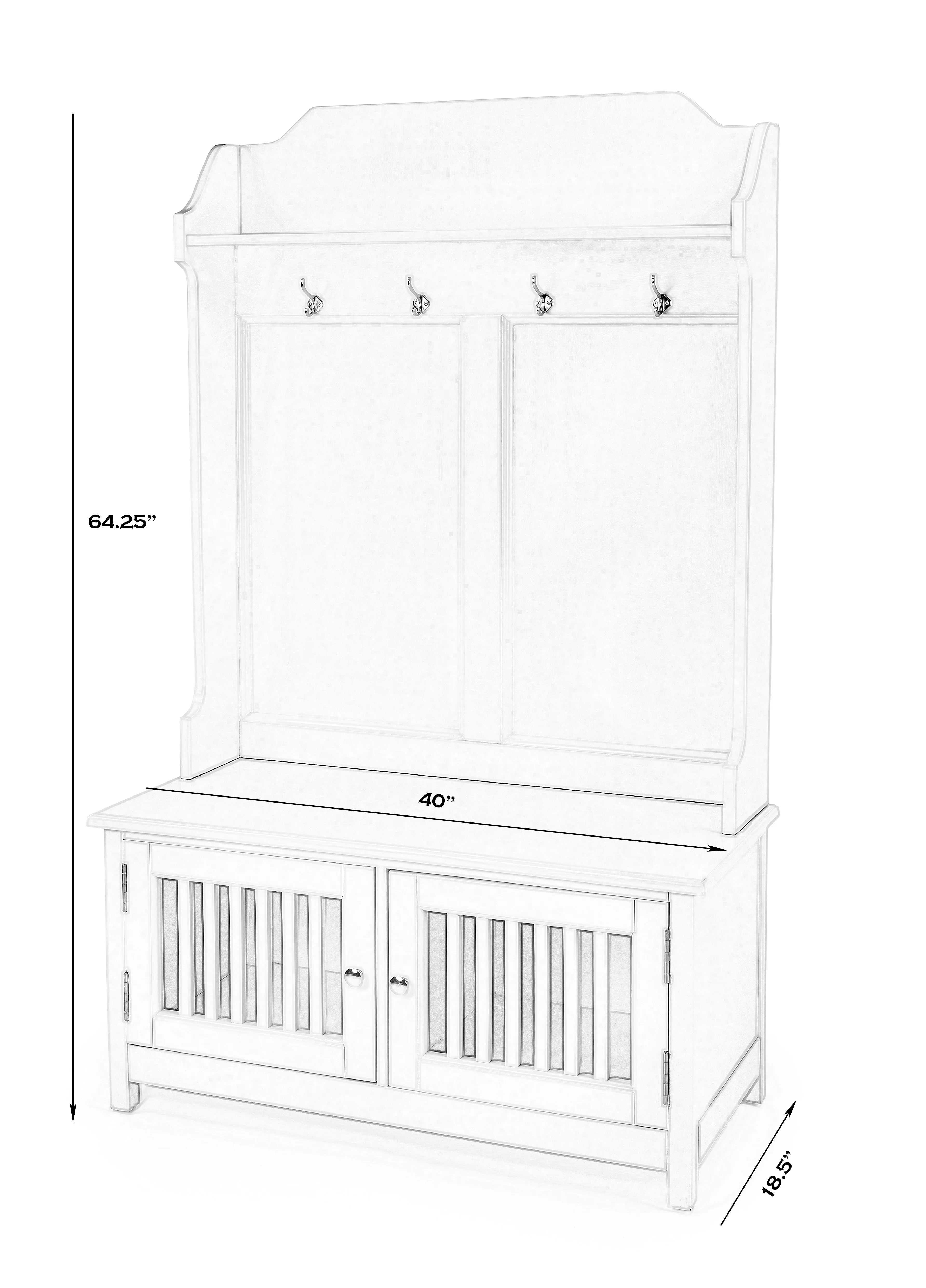 Borya Hall Tree with Storage in White  5473304