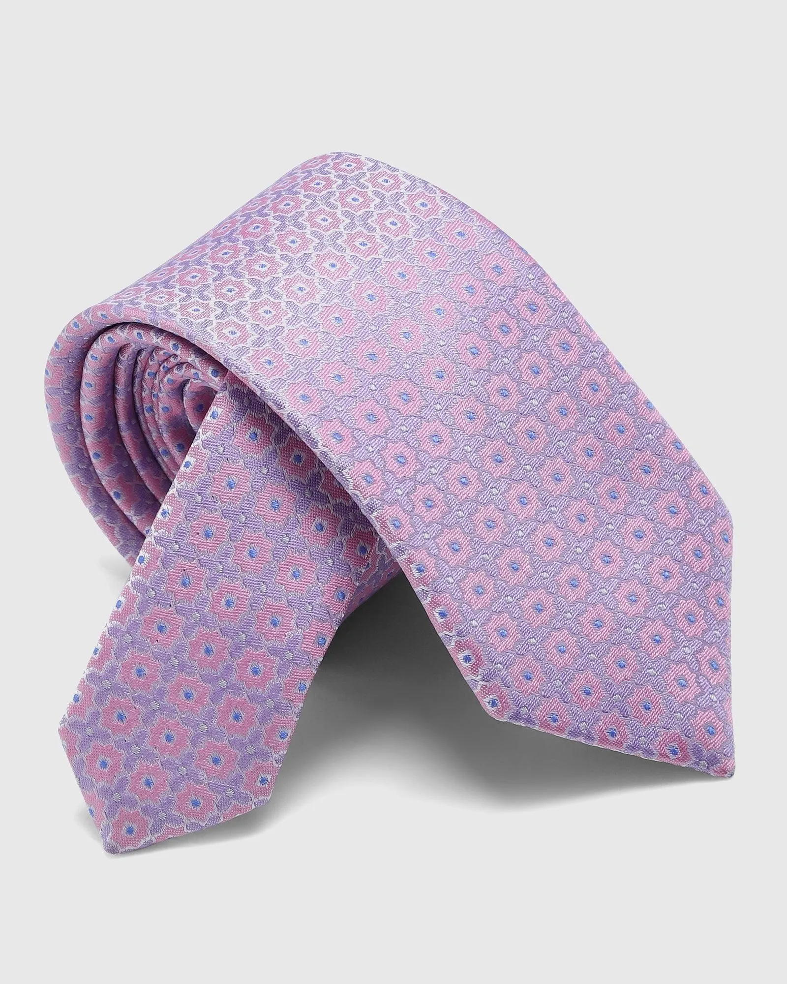 Boxed Combo Jacquard Tie With Pocket Sqaure In Coral Pink - Sarita