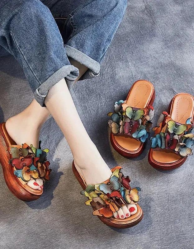 Butterflies Wedge Slippers