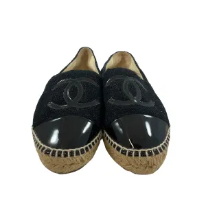 Chanel Monochromatic Tweed Espadrille Flats. Size 38