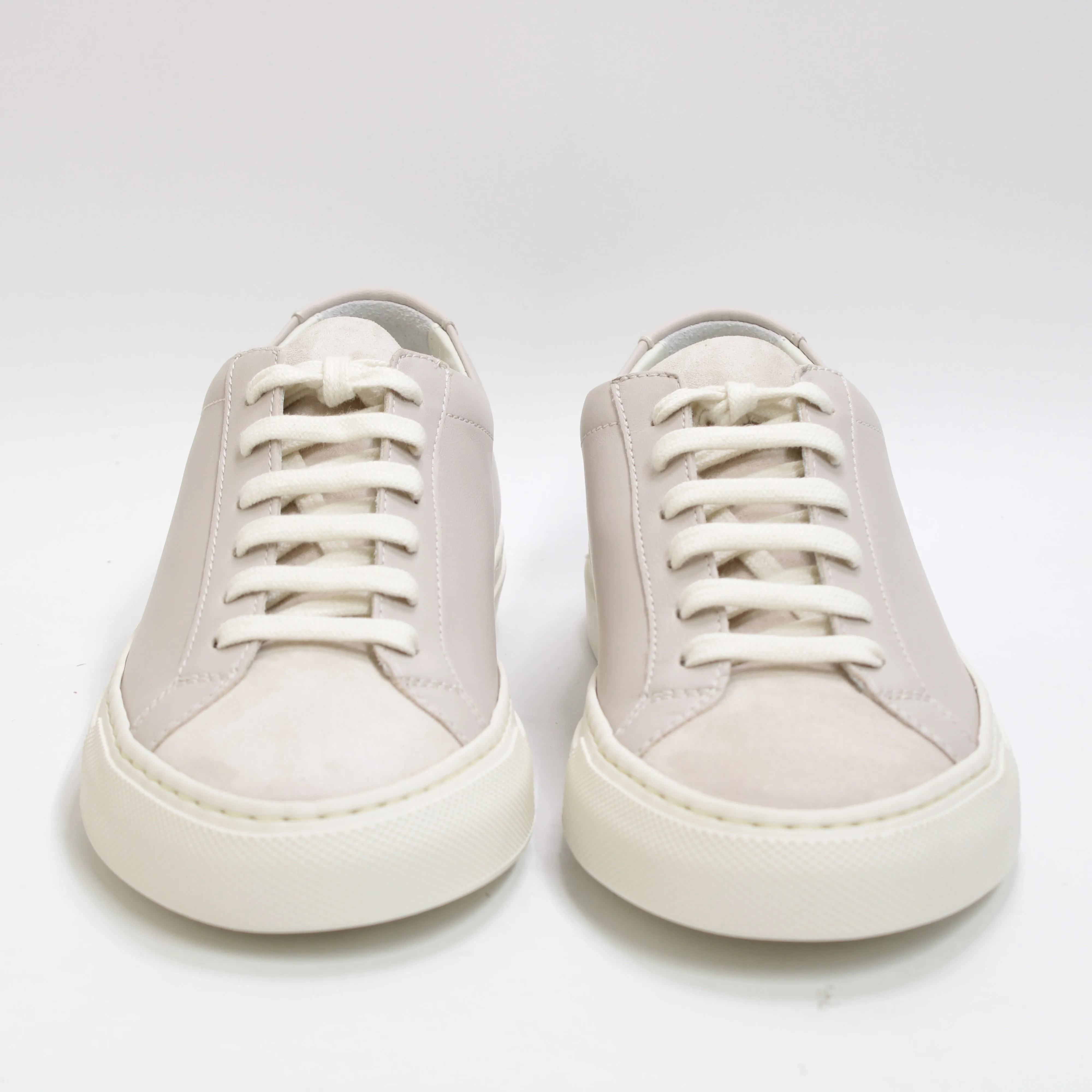 Common Projects Achilles Suede And Leather Trainers Warm Grey