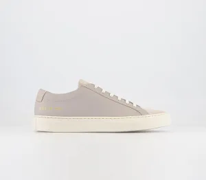 Common Projects Achilles Suede And Leather Trainers Warm Grey