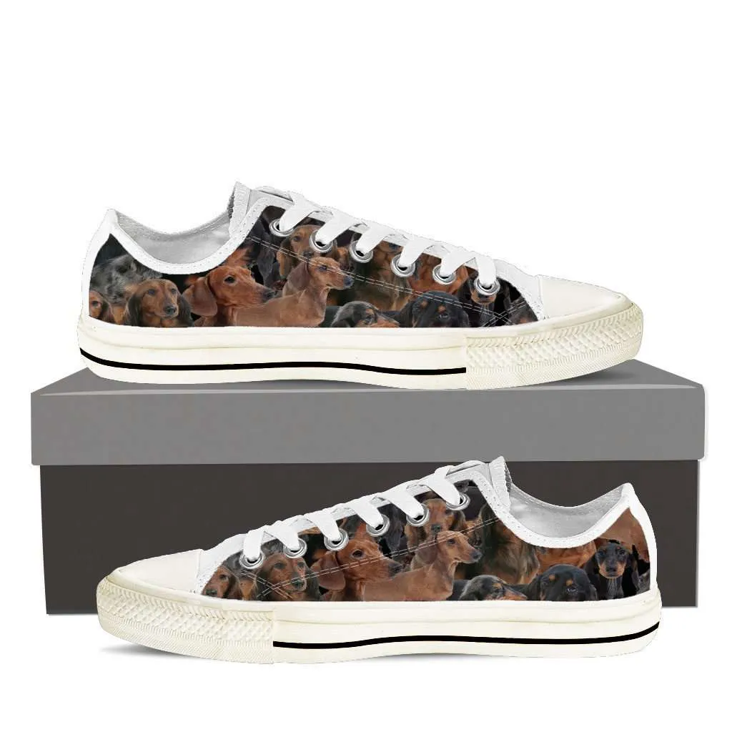 Dachshund Dog Print Men's Classic Canvas Tennis Shoes