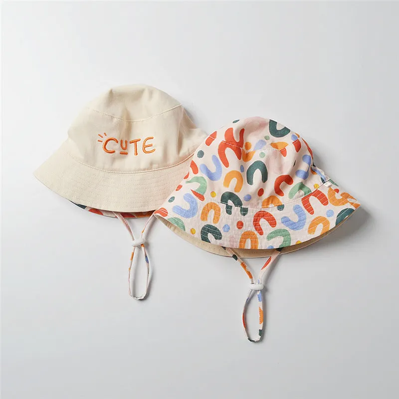Embroidered Letter Baby Bucket Hat