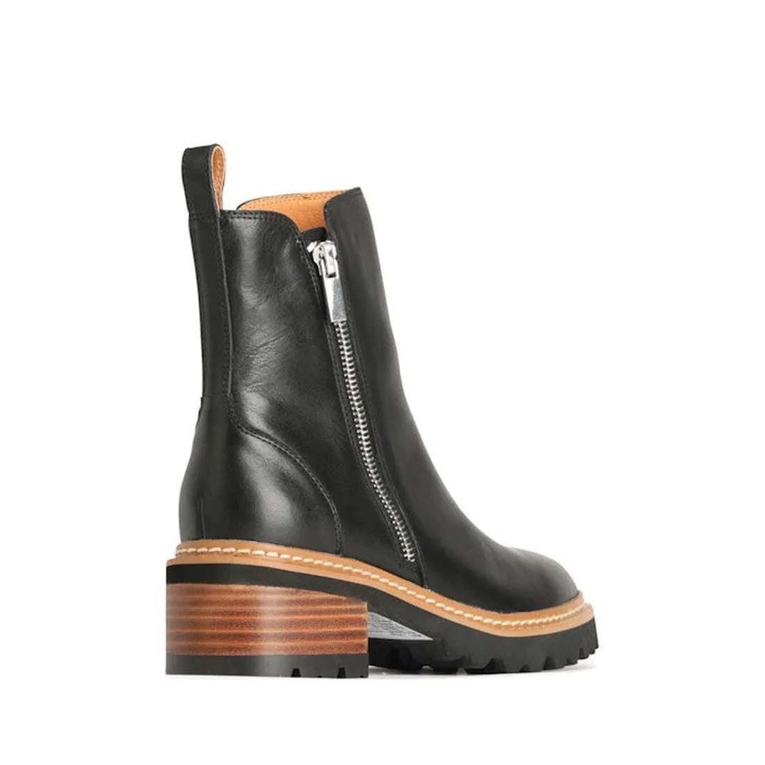 EOS Lindira Black Womens Leather Boot with Zips