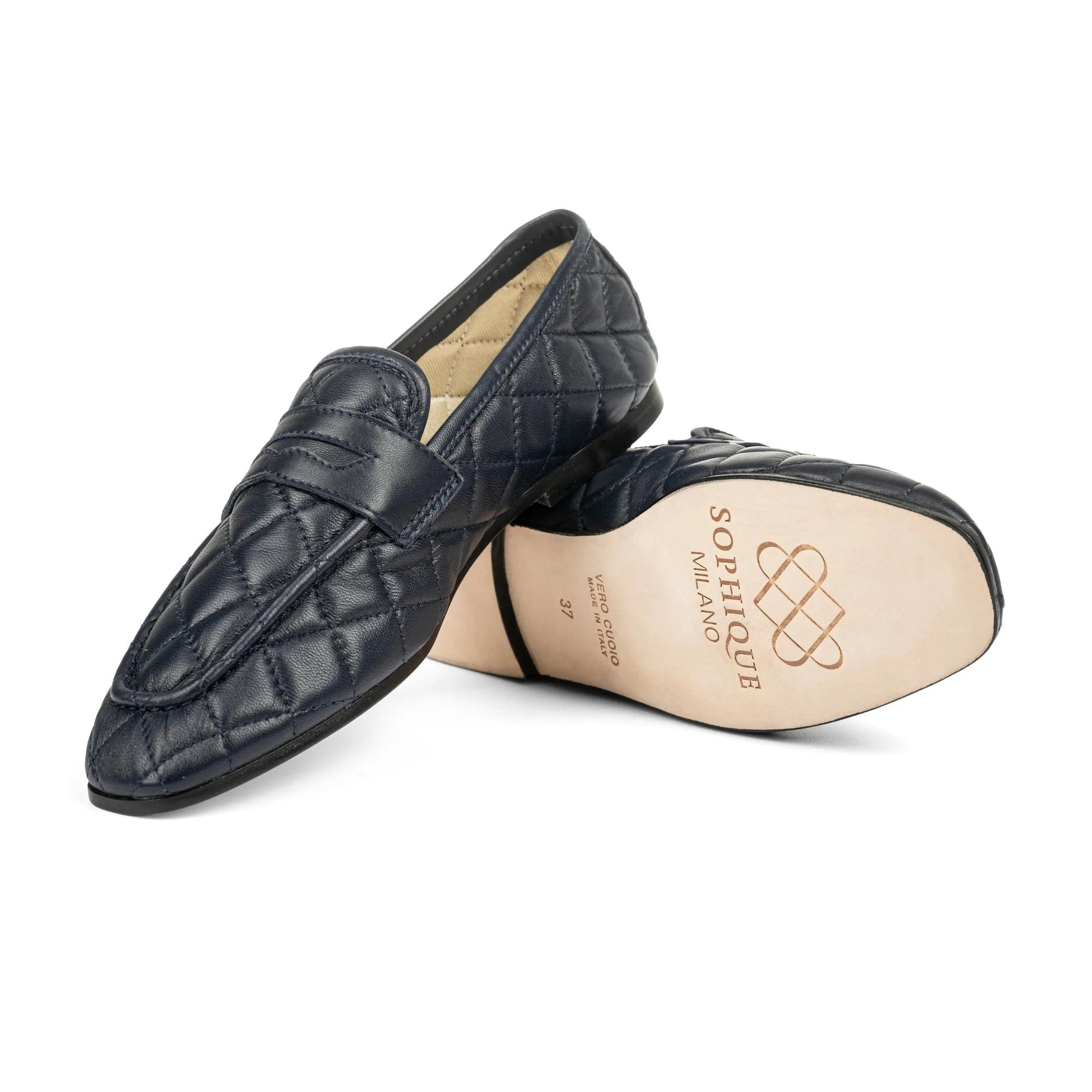 Essenziale Loafers - Quilted Navy