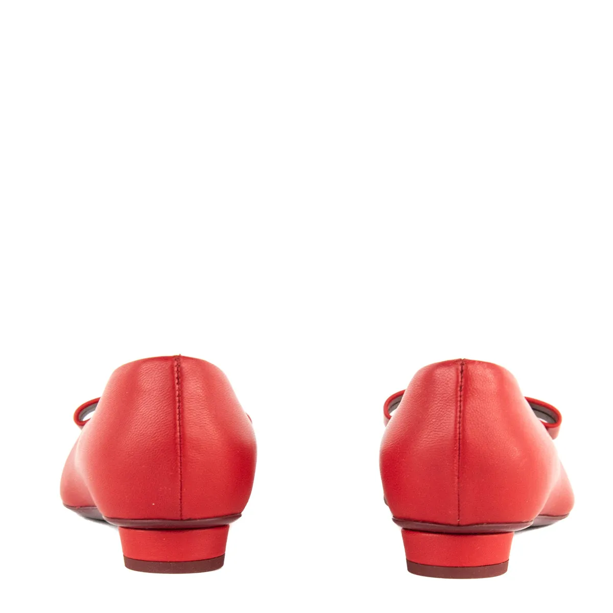 Ferragamo Red Viva Bow Ballet Flats Size US 5.5