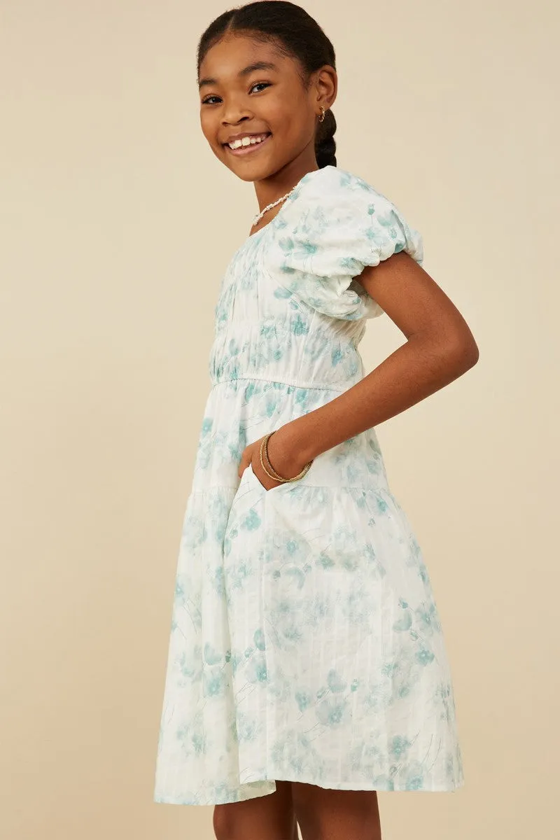 GIRLS Floral Jade Dress