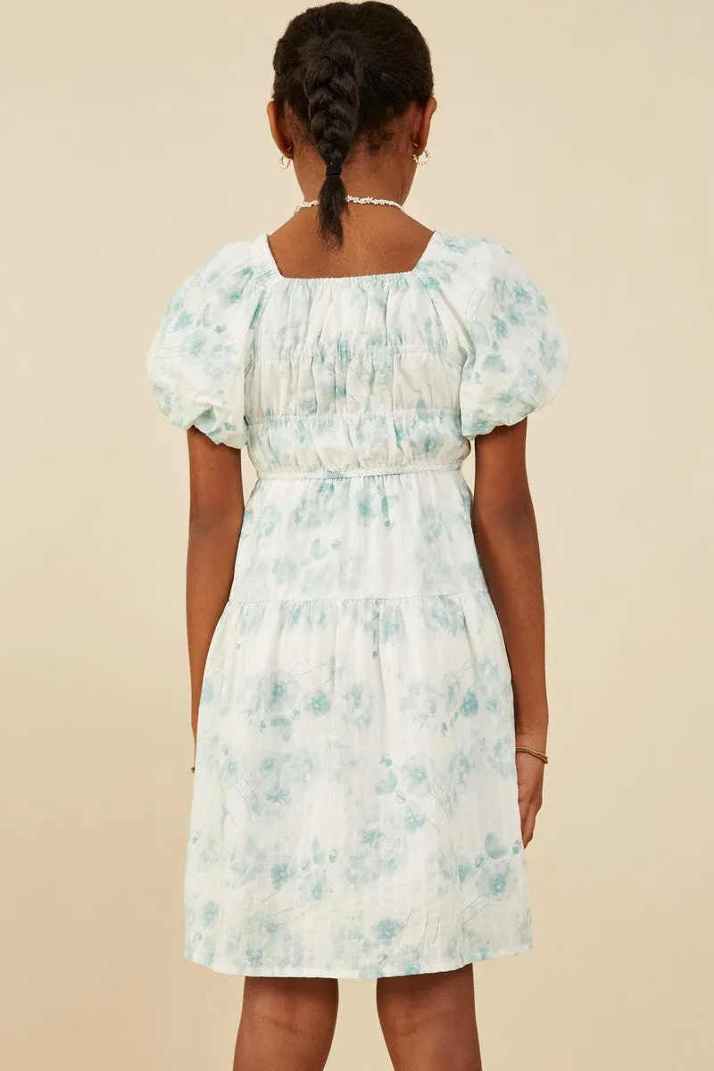 GIRLS Floral Jade Dress