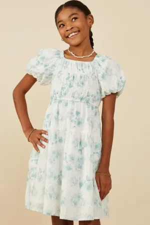 GIRLS Floral Jade Dress