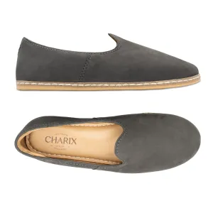 Graphite Nubuck Slip Ons for Men