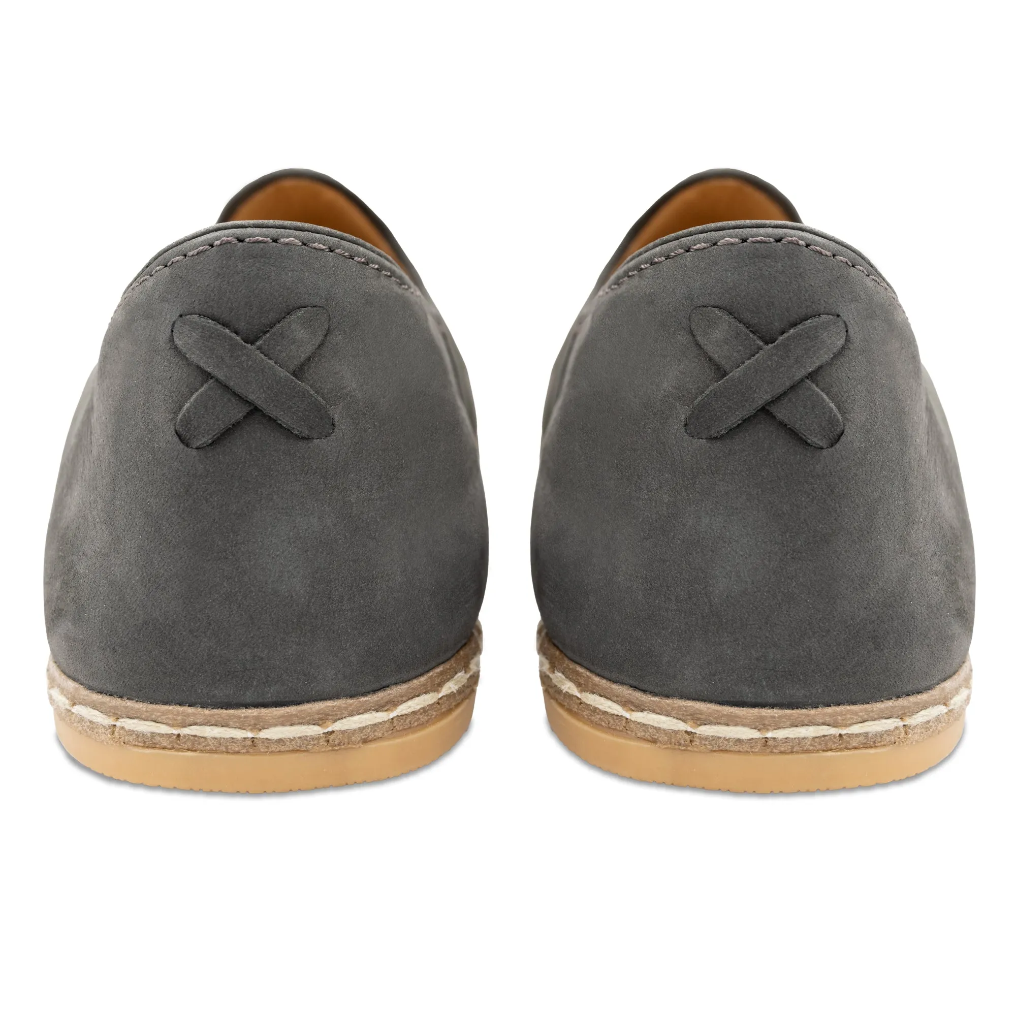 Graphite Nubuck Slip Ons for Men