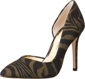 Jessica Simpson Prizma Uniform Green Pointed Toe Slip On Stiletto D'orsay Pumps