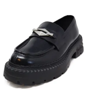 Jimmy Choo Black Leather Platform Loafers sz 9