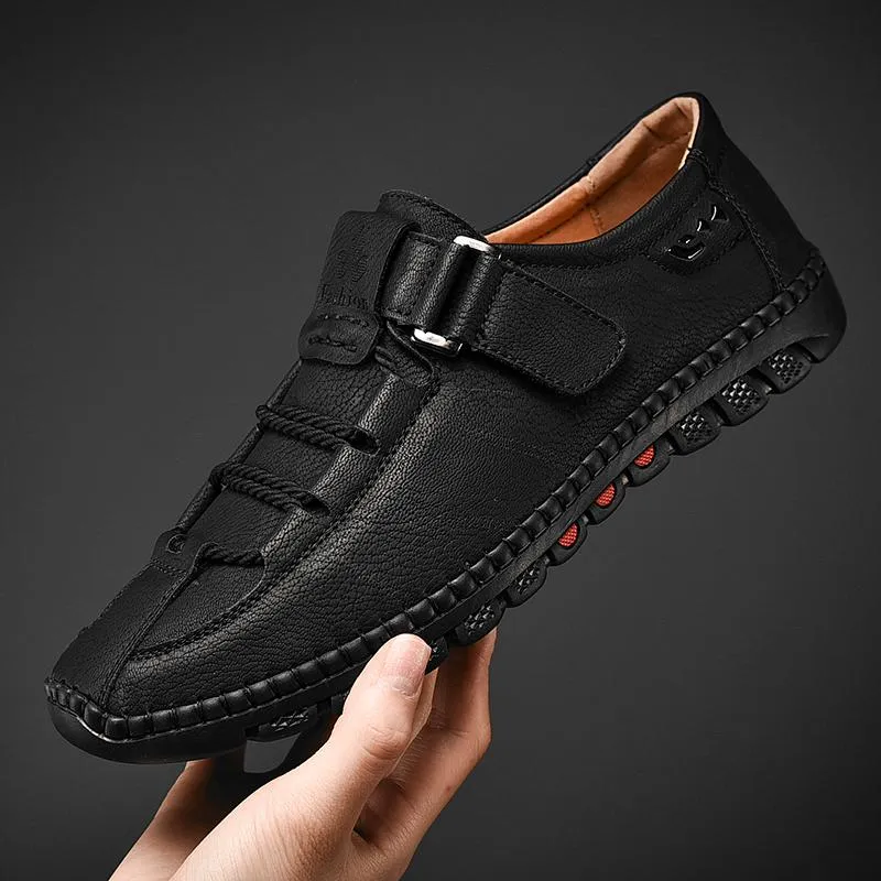 Kaegreel Mens Men Handmade Casual Fashion Sneakers Genuine Leather Loafers Moccasins Breathable Slip On Shoes