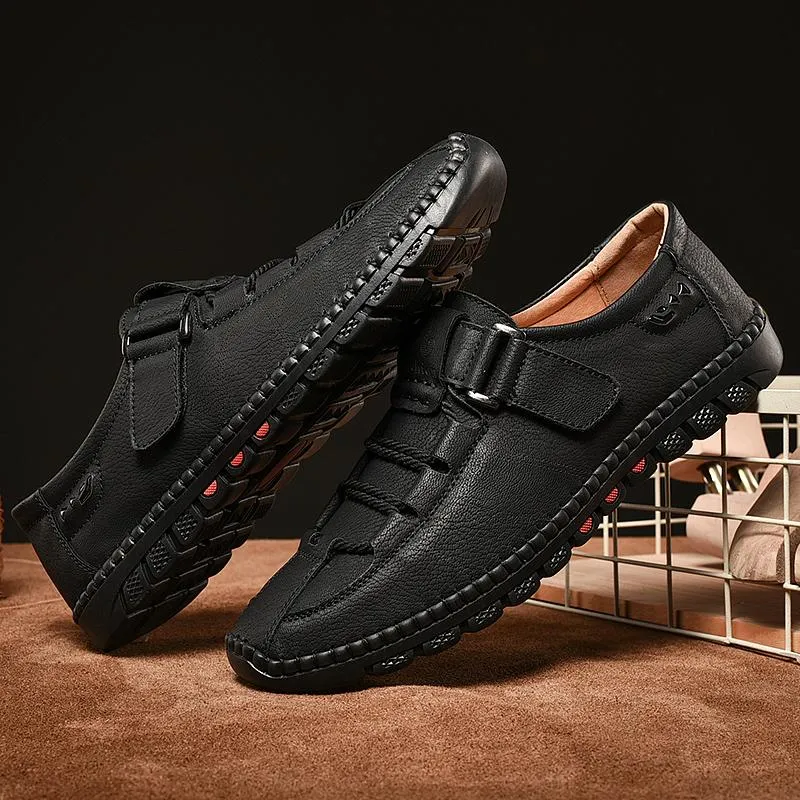 Kaegreel Mens Men Handmade Casual Fashion Sneakers Genuine Leather Loafers Moccasins Breathable Slip On Shoes
