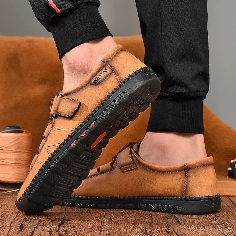 Kaegreel Mens Men Handmade Casual Fashion Sneakers Genuine Leather Loafers Moccasins Breathable Slip On Shoes