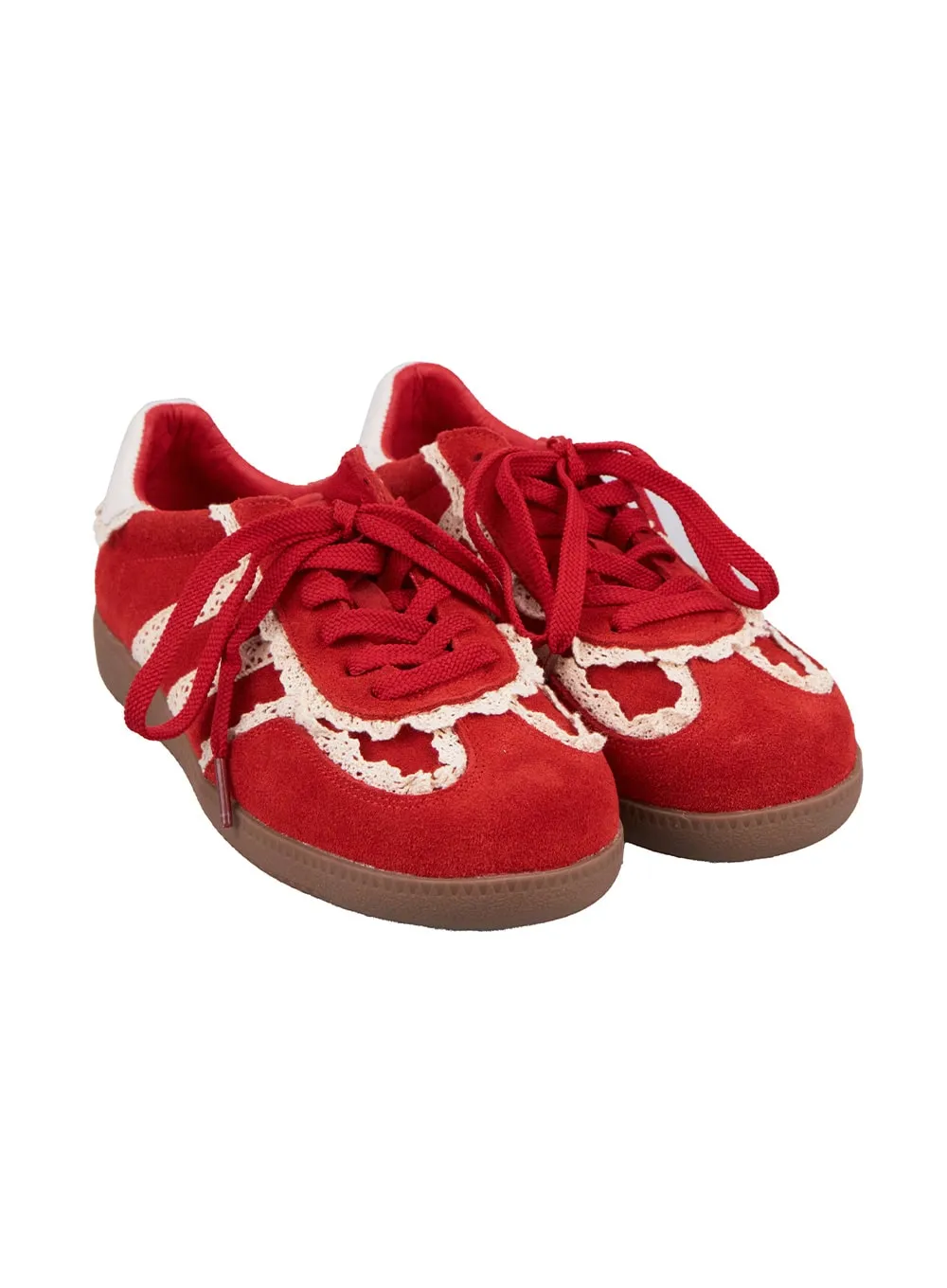 Lace-Trim Striped Sneakers IJ503