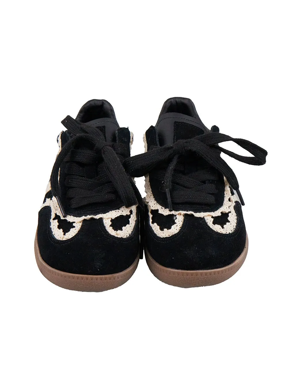 Lace-Trim Striped Sneakers IJ503