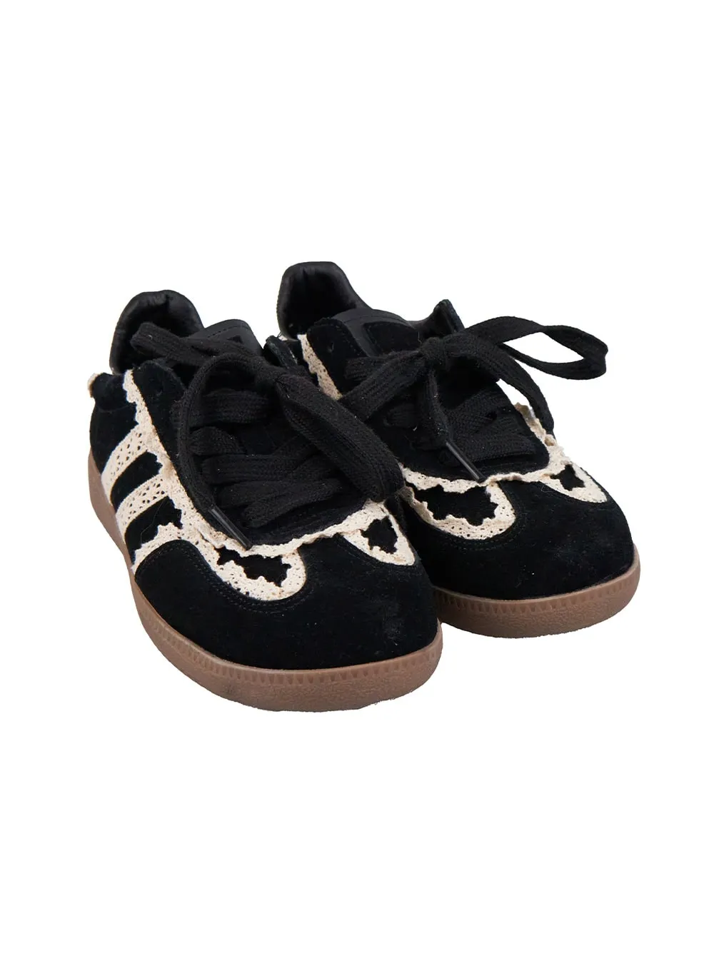 Lace-Trim Striped Sneakers IJ503