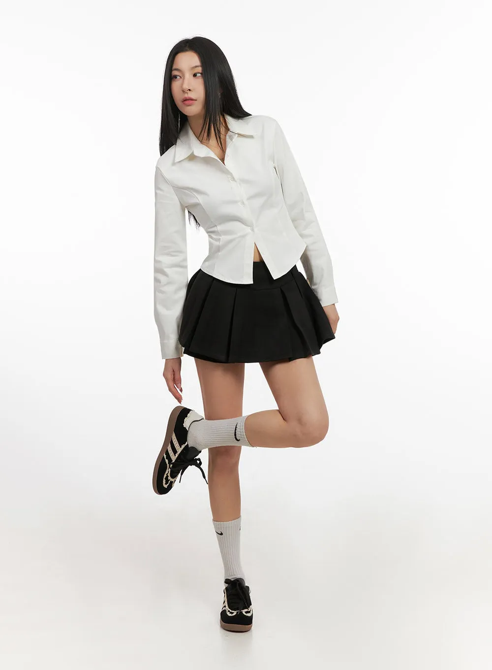 Lace-Trim Striped Sneakers IJ503