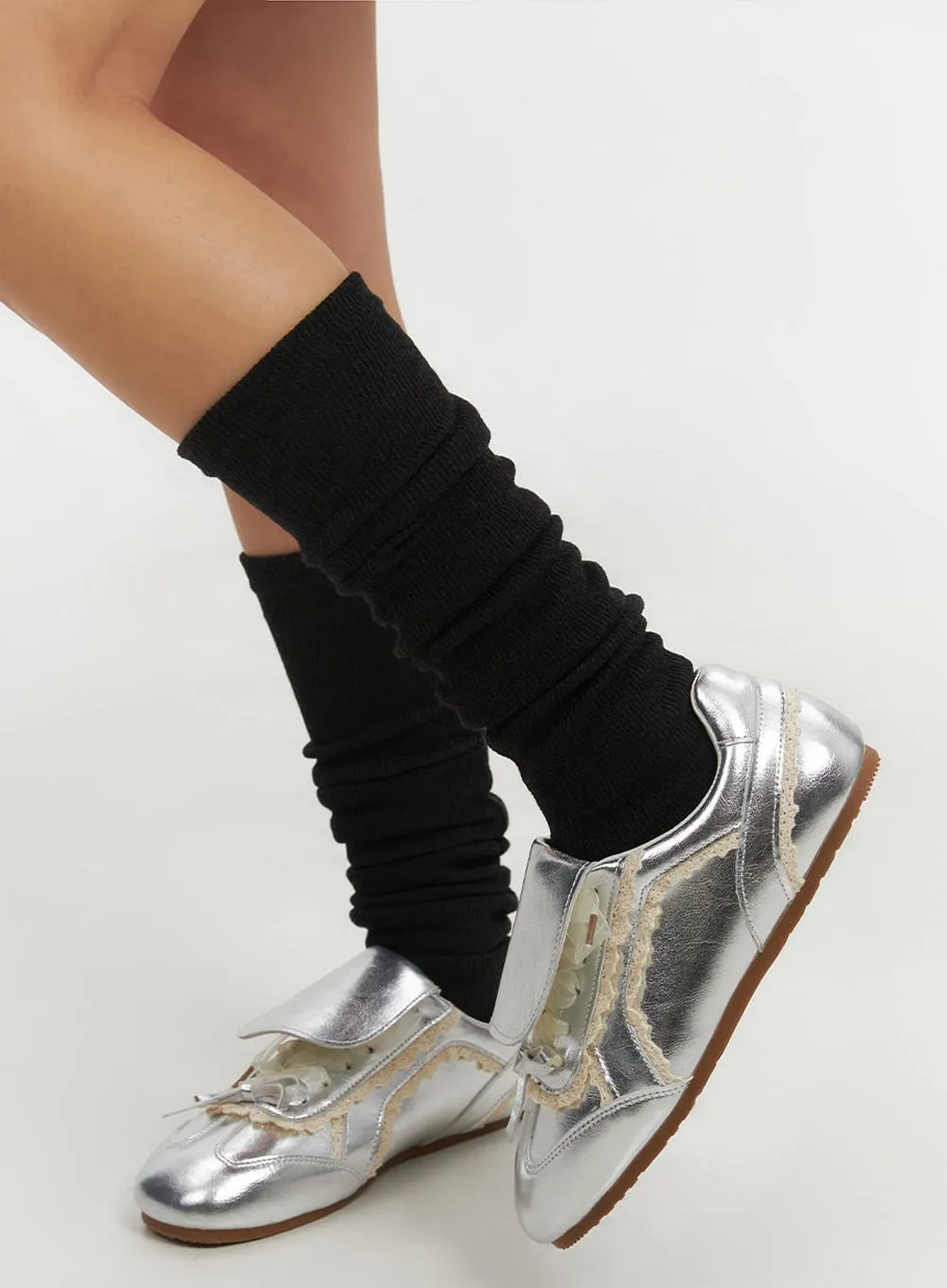 Lace-Up Metallic Sneakers IF510