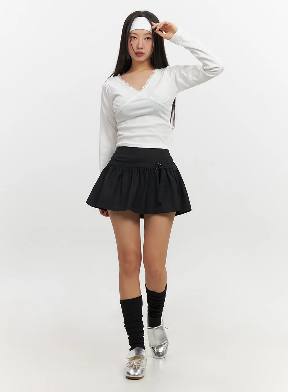 Lace-Up Metallic Sneakers IF510