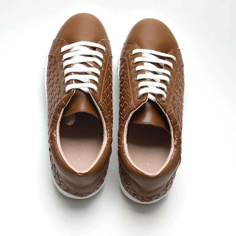 Leather Woven Sneaker | Color 'Espresso' | Women