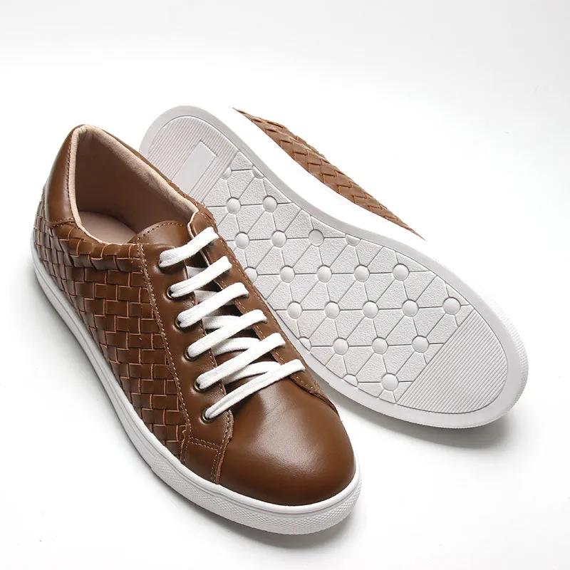 Leather Woven Sneaker | Color 'Espresso' | Women